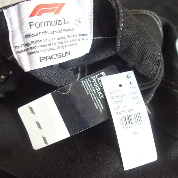NWT $69 FORMULA 1 x PACSUN Black Raceway ‘90’s Boyfriend Cargo Jeans Sz 25 - Picture 9 of 11